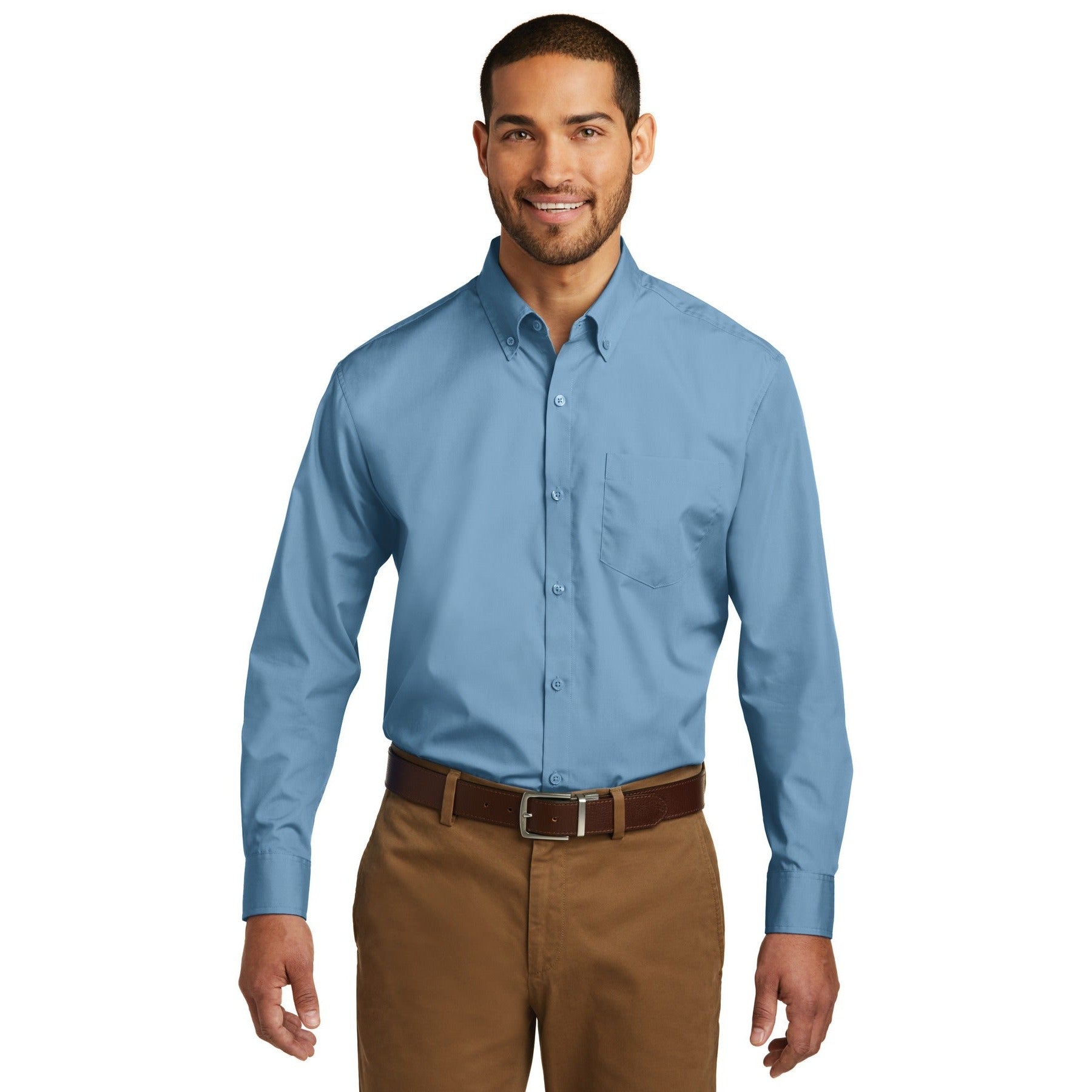 Port Authority-Port Authority® Long Sleeve Carefree Poplin Shirt. W100-MedTech-2